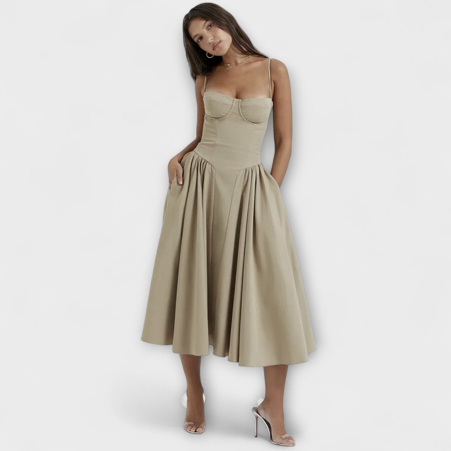 Rosalie - Elegant Sleeveless Corset Dress