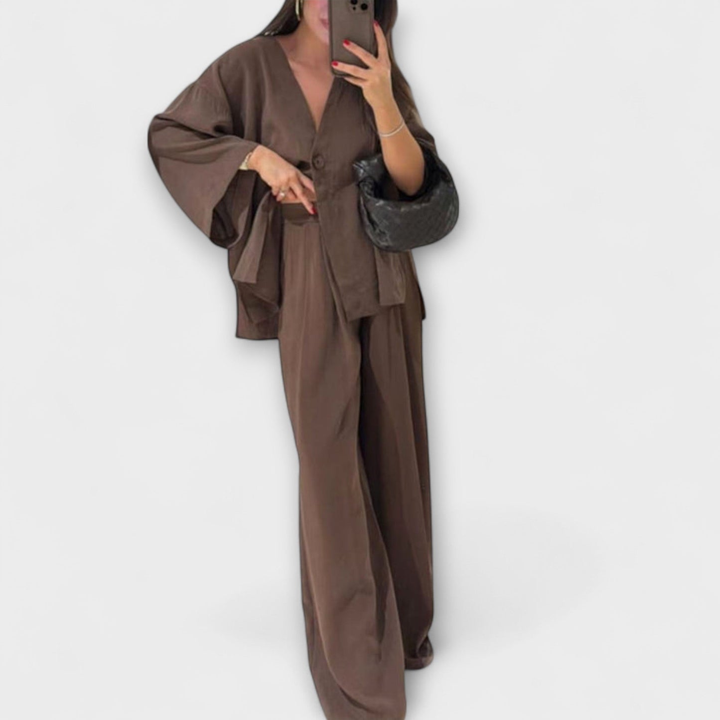 Jacqueline - Casual V-Neck Top and Pants Set