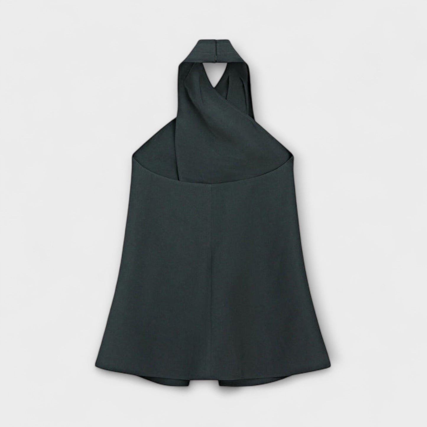 Hannah - Blue Halter Neck Top with Back Cutout Design