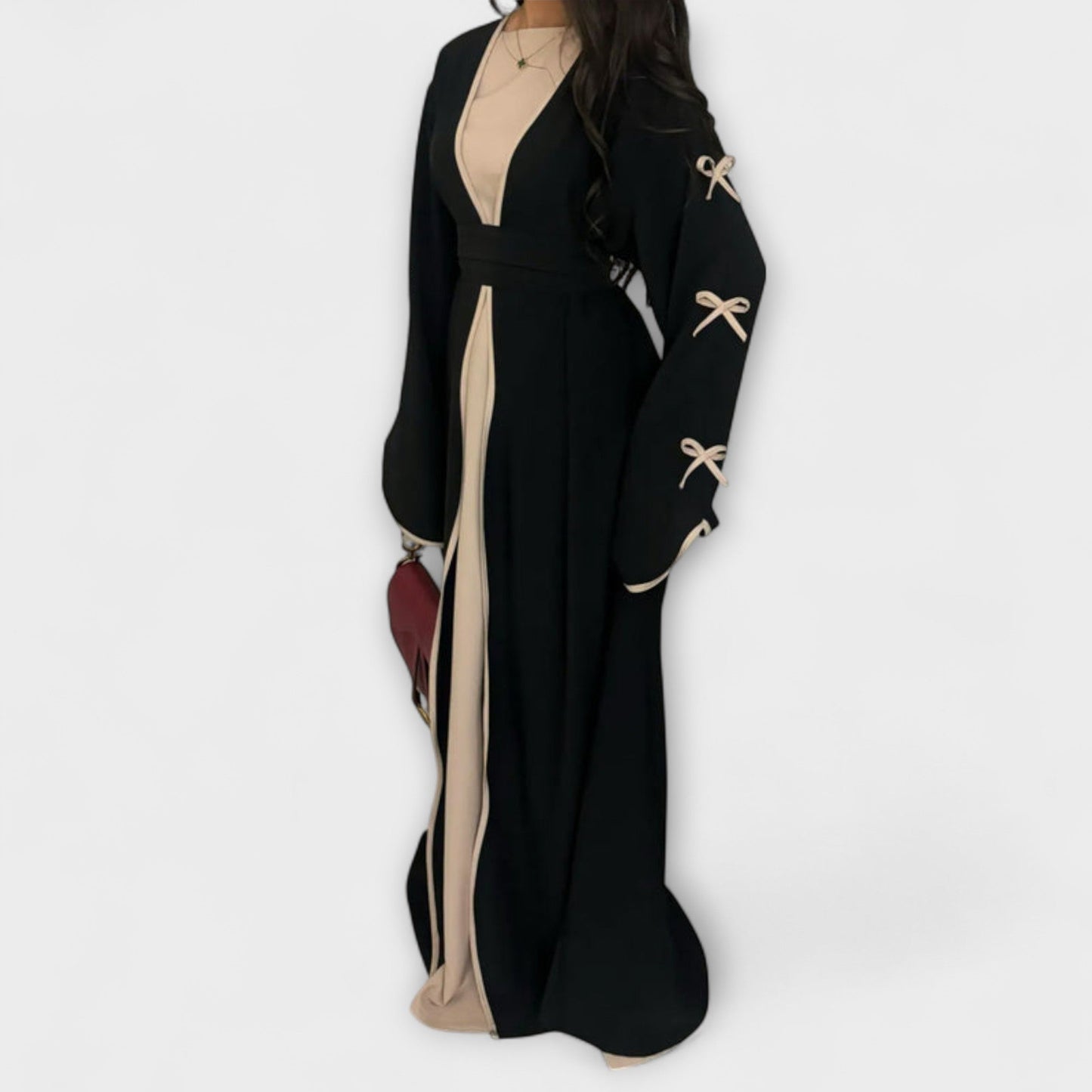 Jasmin - Chic Cardigan and Dress Set with Bow Detail