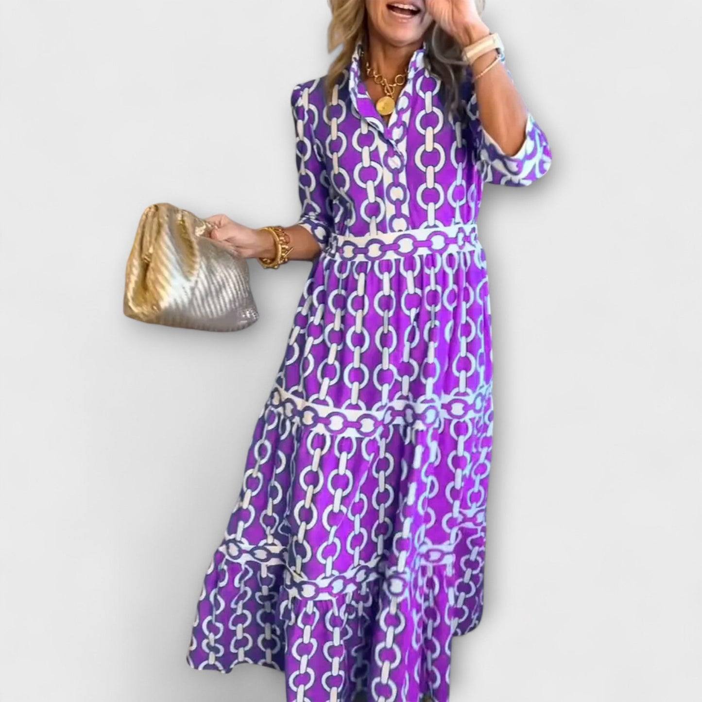 Juliette - Midi Dress with Chain Print