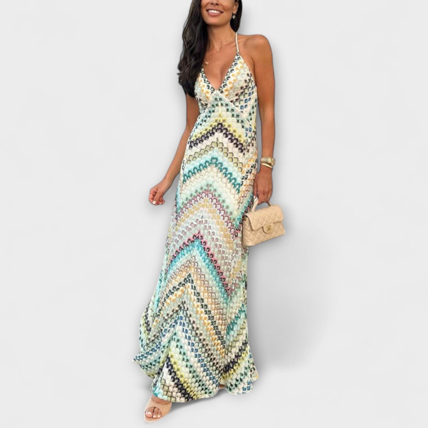 Remi - Colorful Herringbone Maxi Dress by Missoni