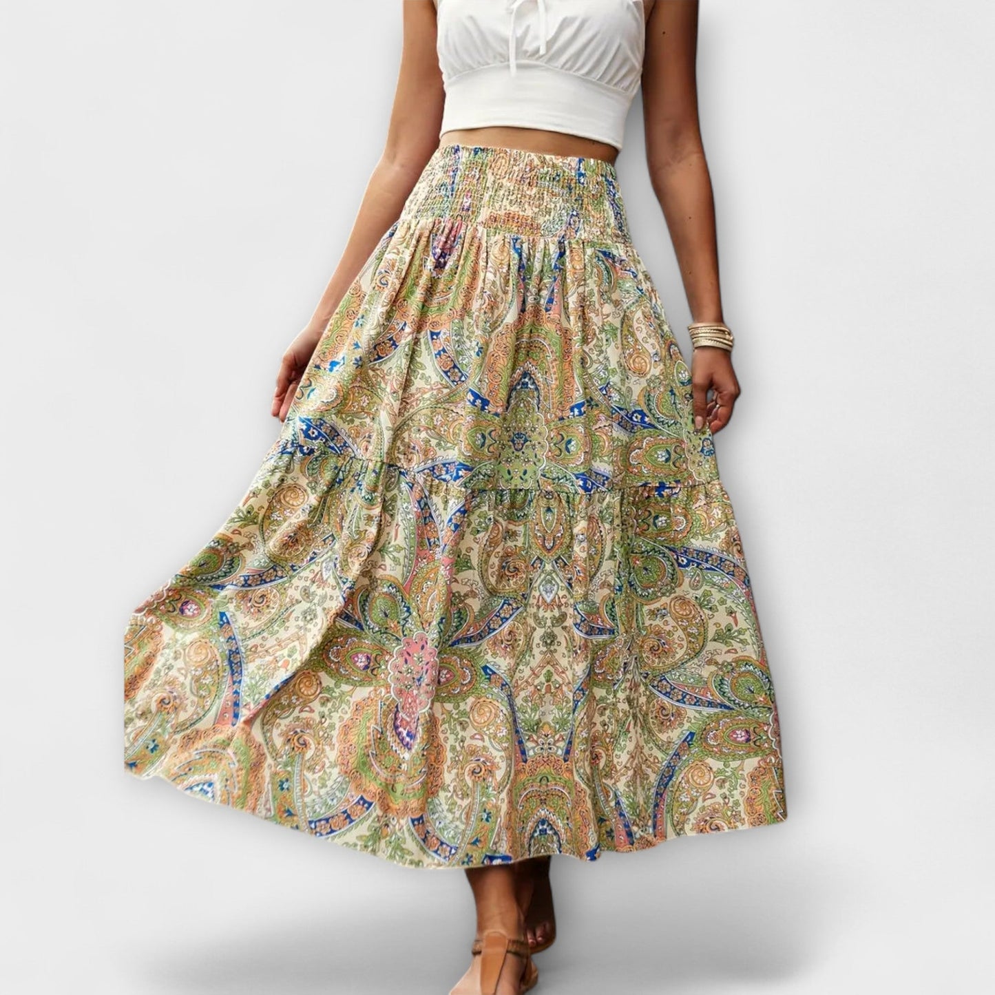 Patterned Flowy Skirt