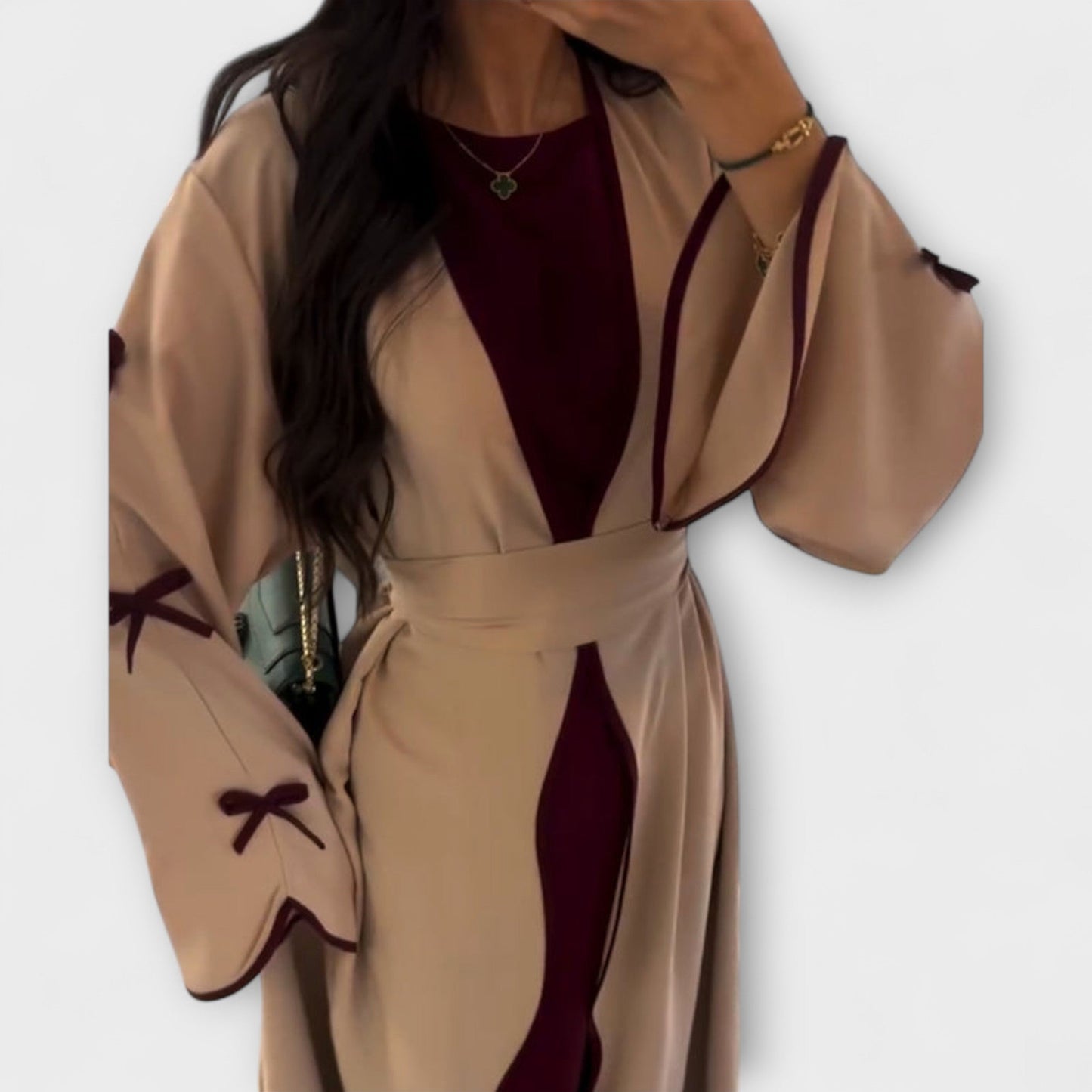 Jasmin - Chic Cardigan and Dress Set with Bow Detail