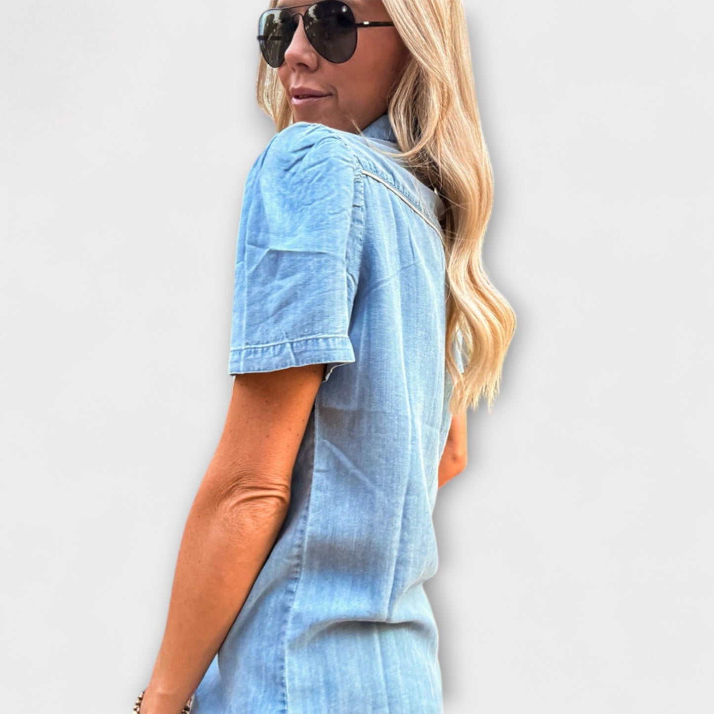 Autumn Blue Booker Western Shirt with Button Placket