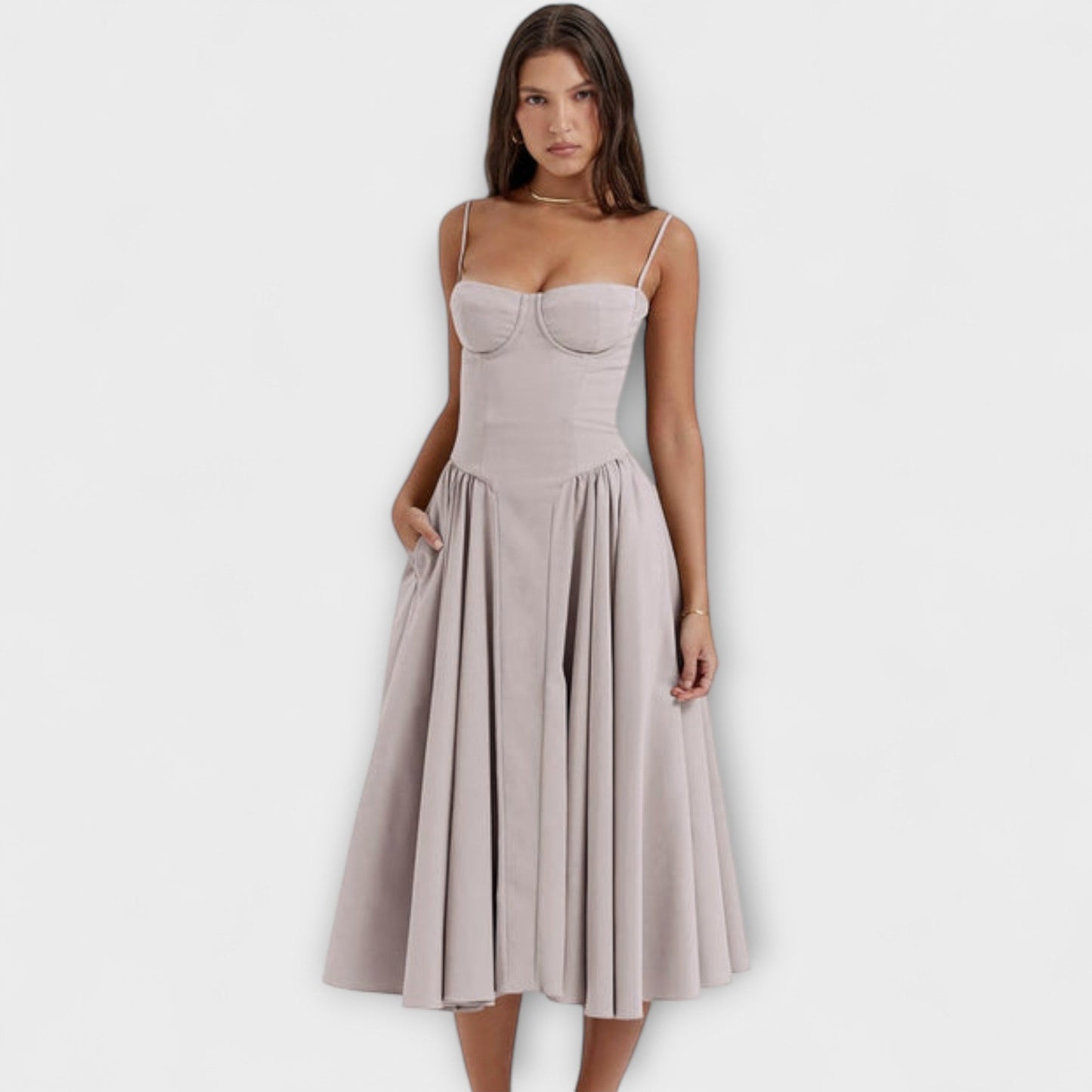 Rosalie - Elegant Sleeveless Corset Dress