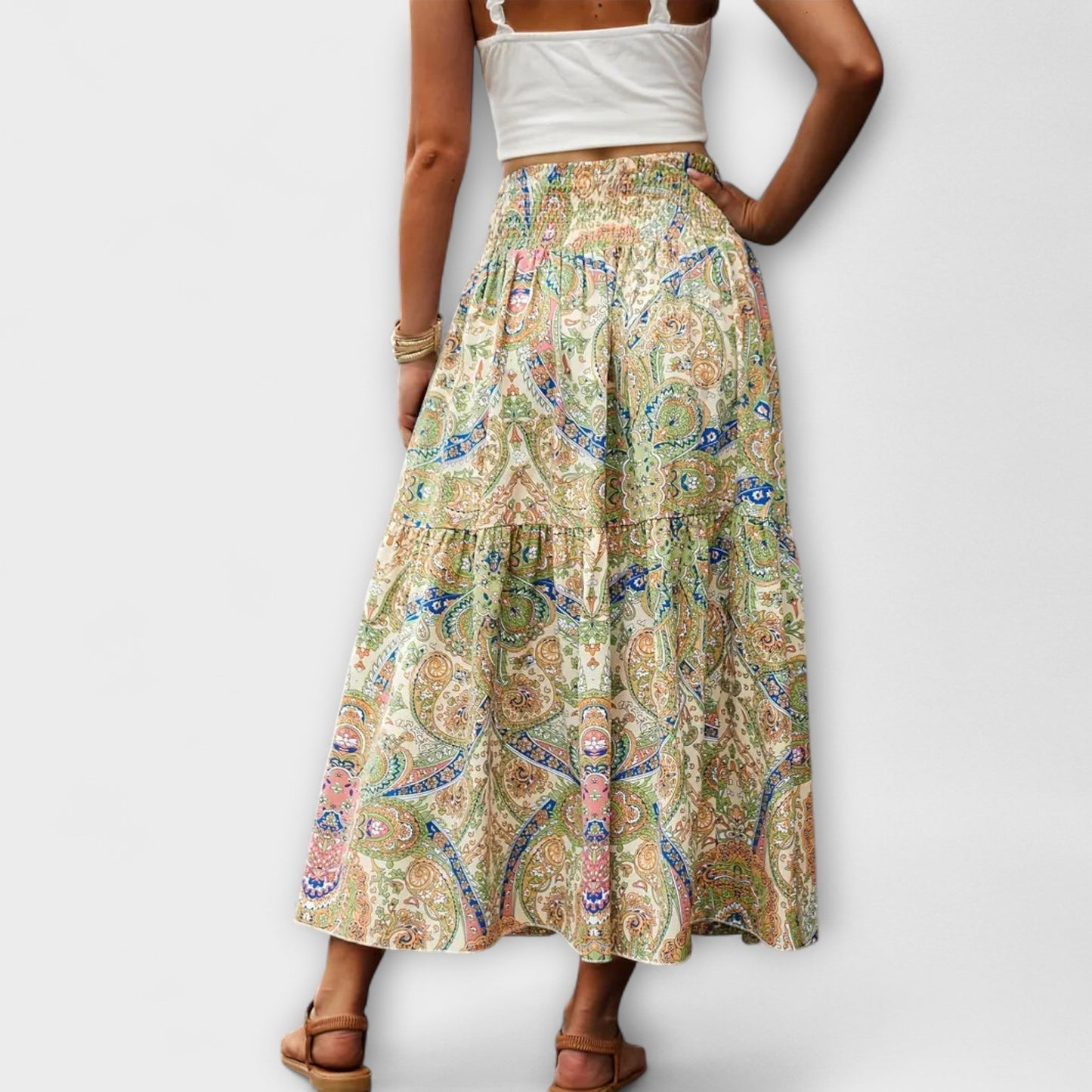Patterned Flowy Skirt