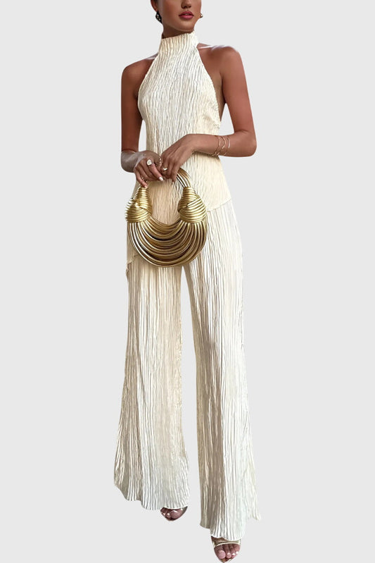 Elegant Pillarika Set with Asymmetrical Top and Flowing Pants