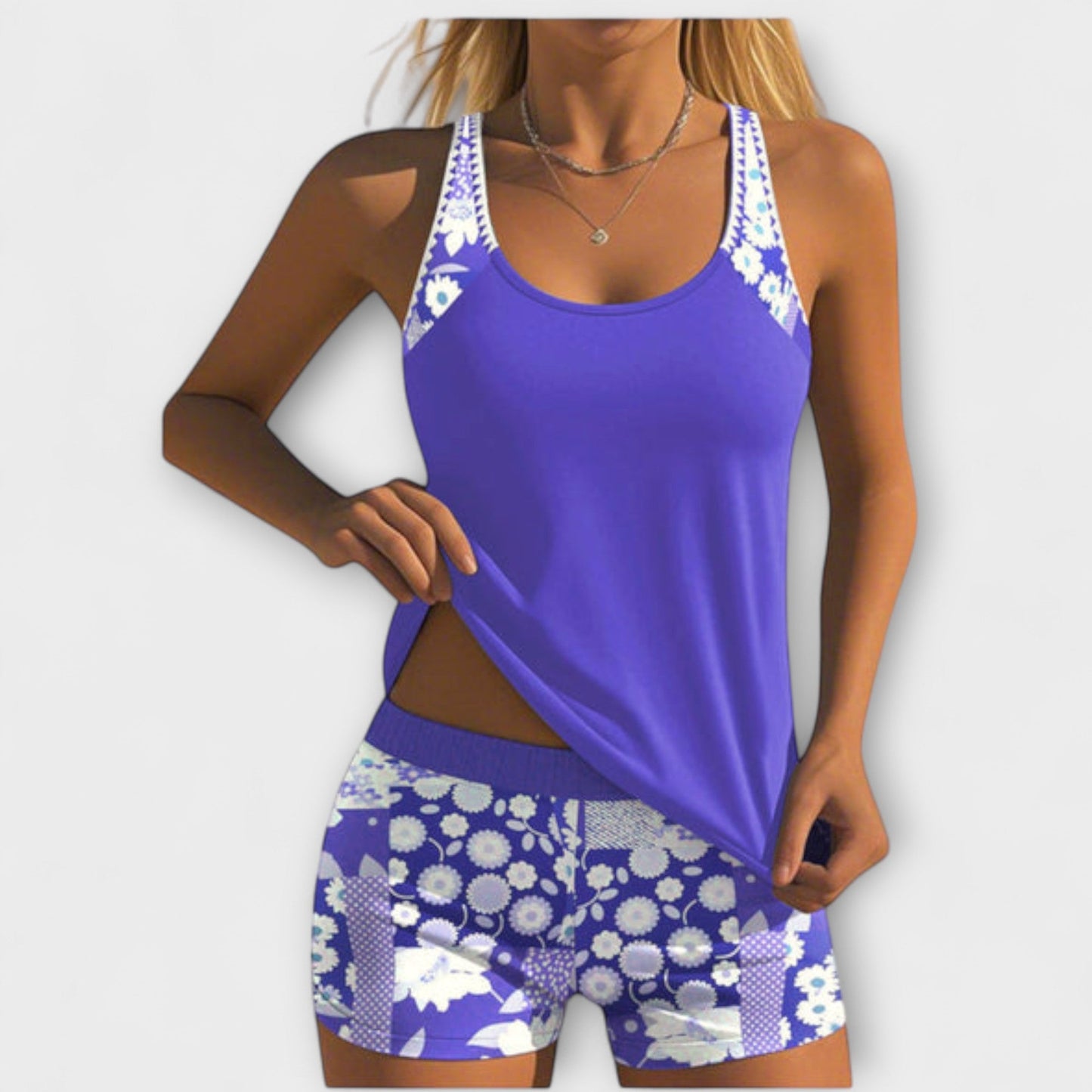 Lynne – Floral Print Two-Piece Swimsuit