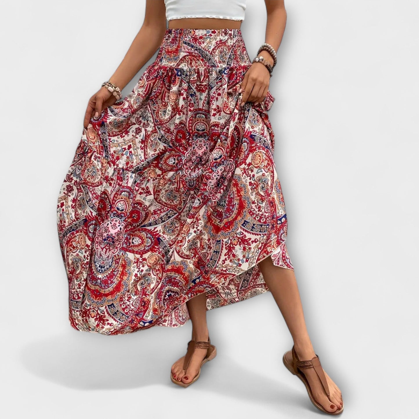Patterned Flowy Skirt