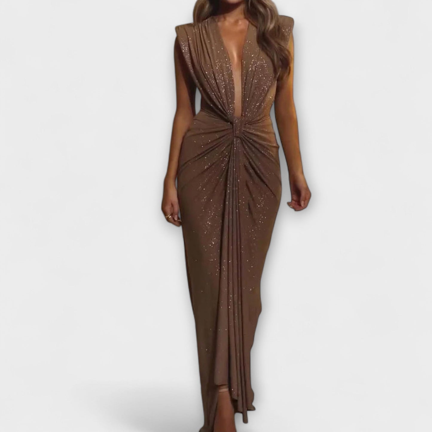 Thea - Maxi Dress with a Deep V-Neck