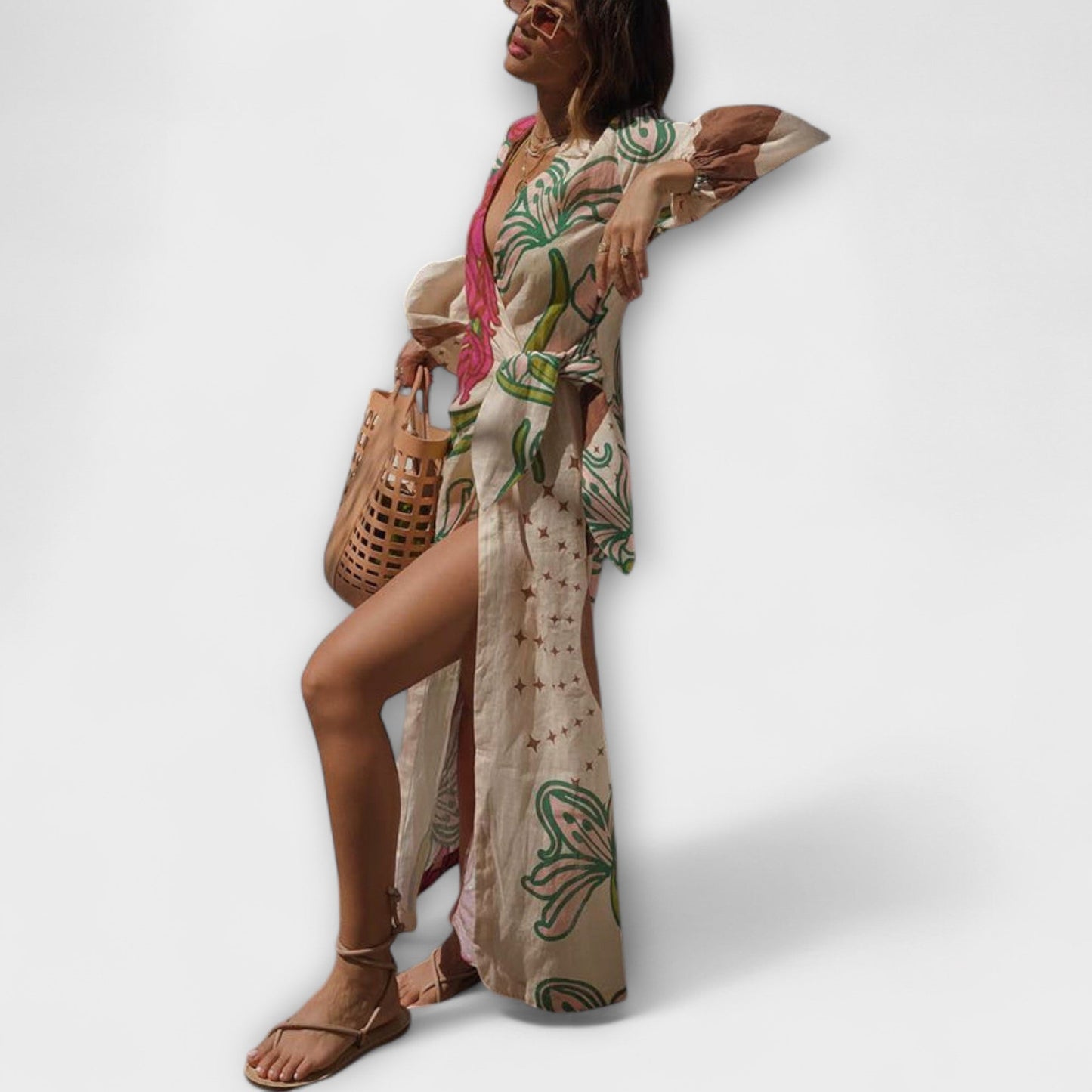 Tracey - Tie Waist Maxi Tunic Dress