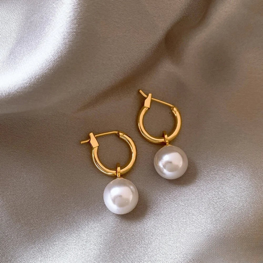 Elegant Earrings Featuring Golden Pearls
