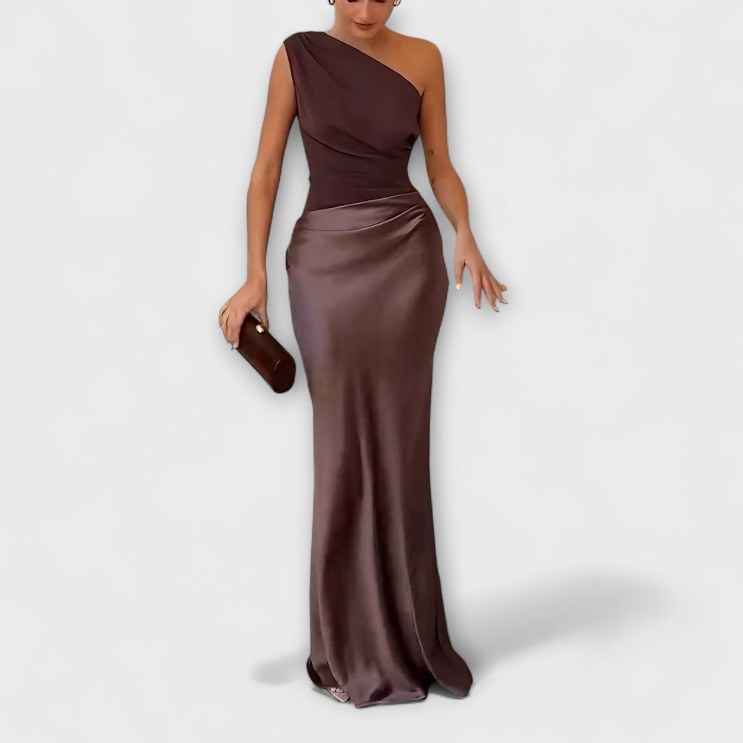 Chic One-Shoulder Pleated Maxi Dress