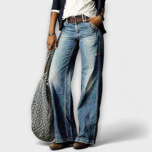 Cess - Wide Leg Denim Pants