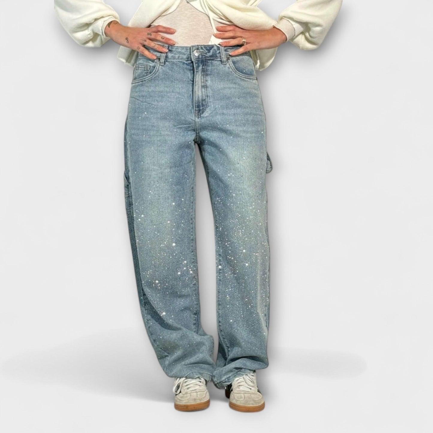 Fable - Balloon Carpenter Style Shine Denim Jeans