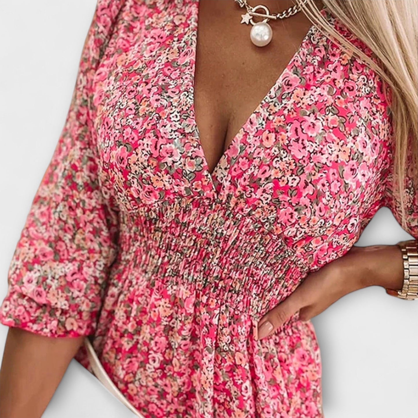 Women's Floral Puff Sleeve Dress