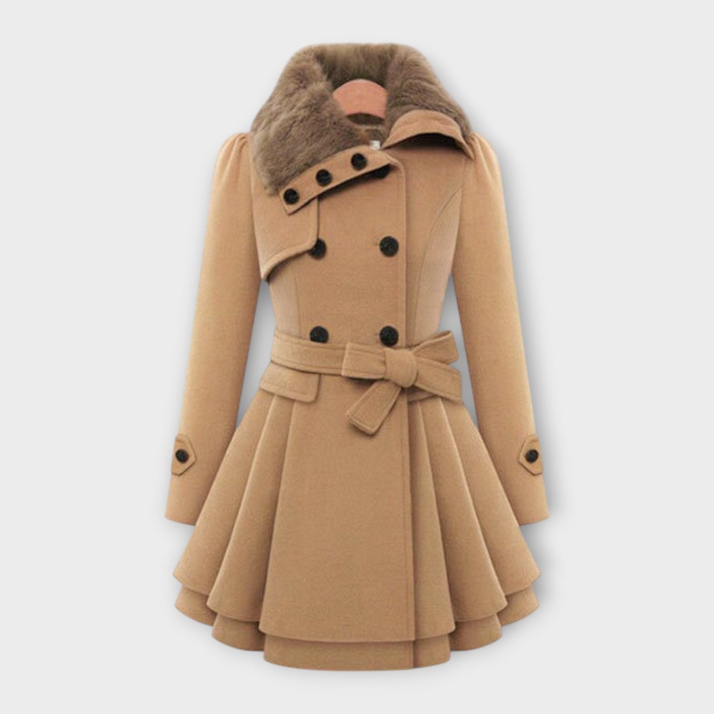 Emma - Stylish Coat with Faux Fur Collar