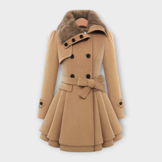 Emma - Stylish Coat with Faux Fur Collar