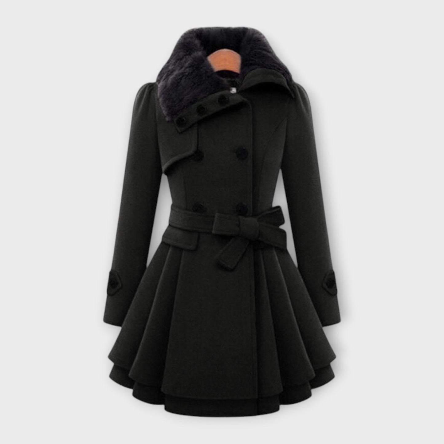 Emma - Stylish Coat with Faux Fur Collar