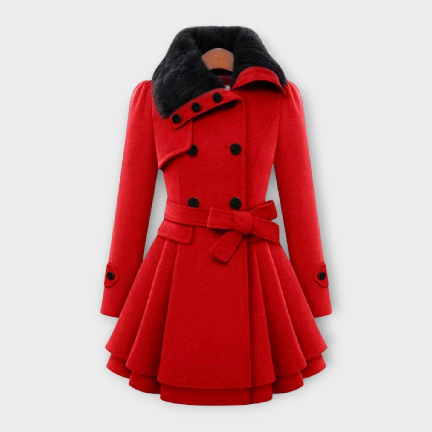 Emma - Stylish Coat with Faux Fur Collar