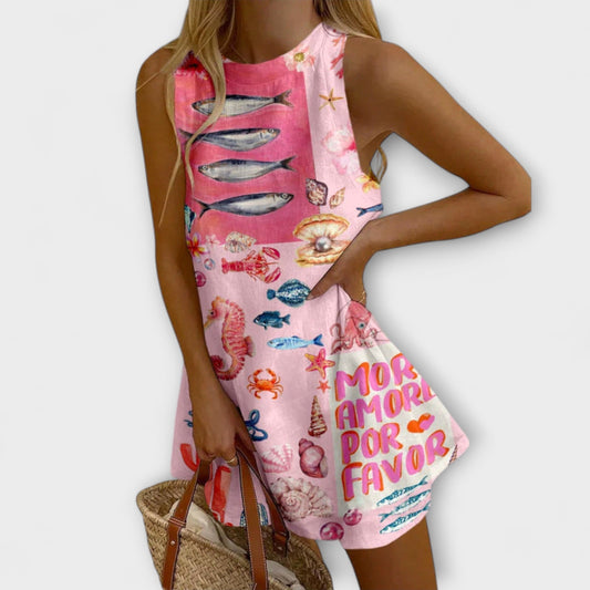 Mirava – Pink Printed Mini Dress