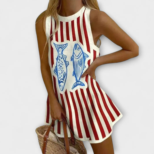 Delara – Fish Pattern Mini Dress