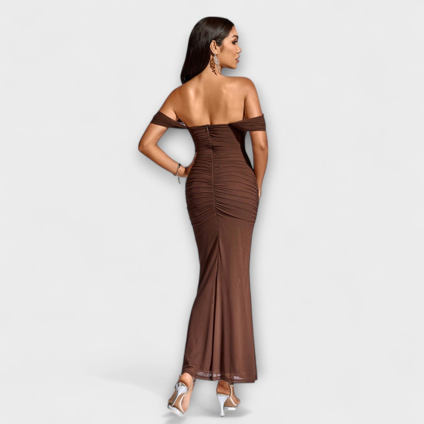 Ione - Off-the-Shoulder Ruffled Bodycon Dress