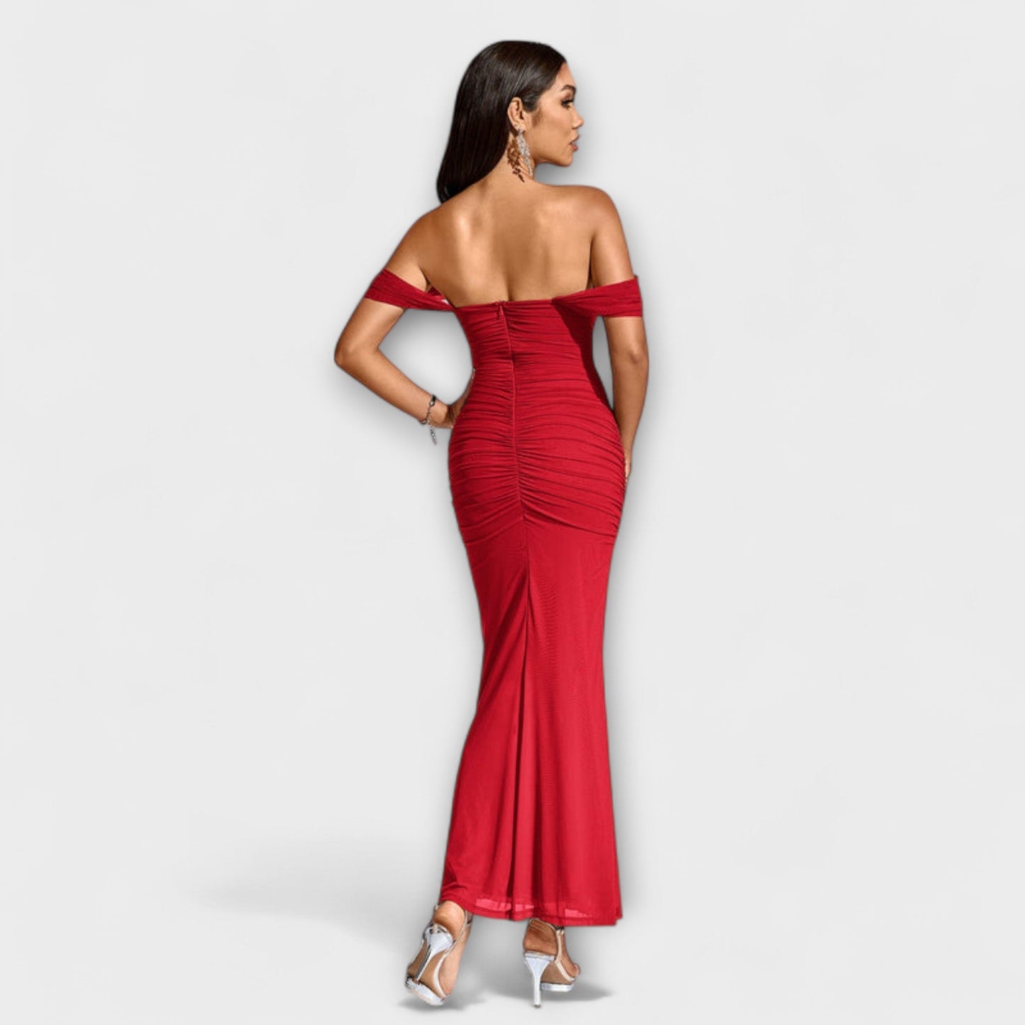 Ione - Off-the-Shoulder Ruffled Bodycon Dress