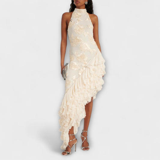 Karen - Floral Appliqué Maxi Dress