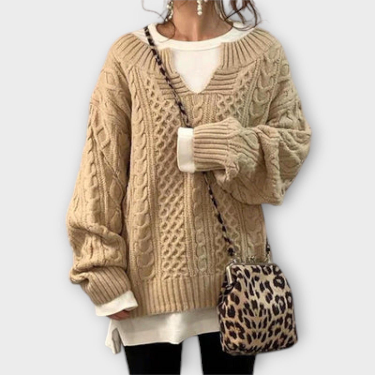 Chunky Cable Knit Oversized Sweater