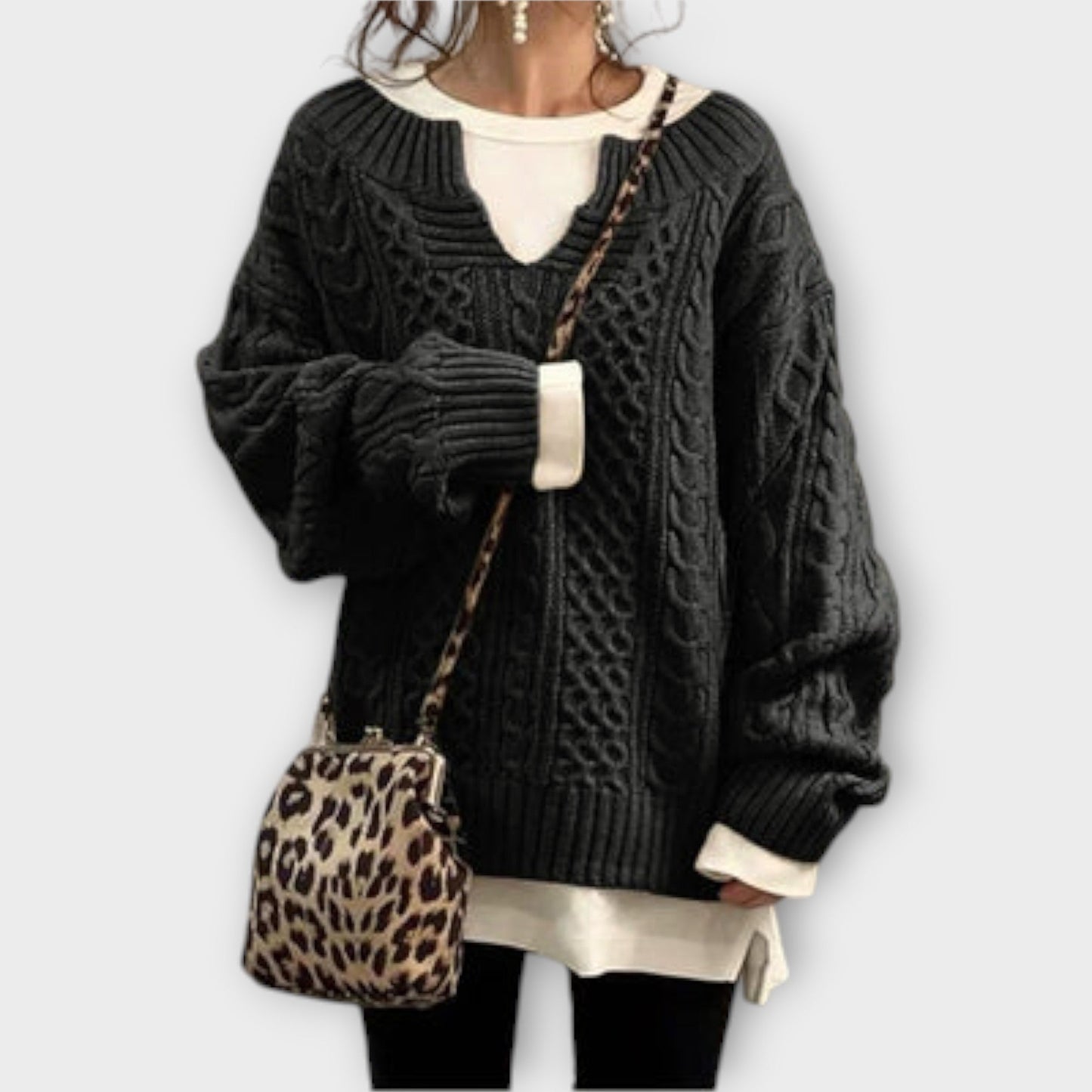 Chunky Cable Knit Oversized Sweater