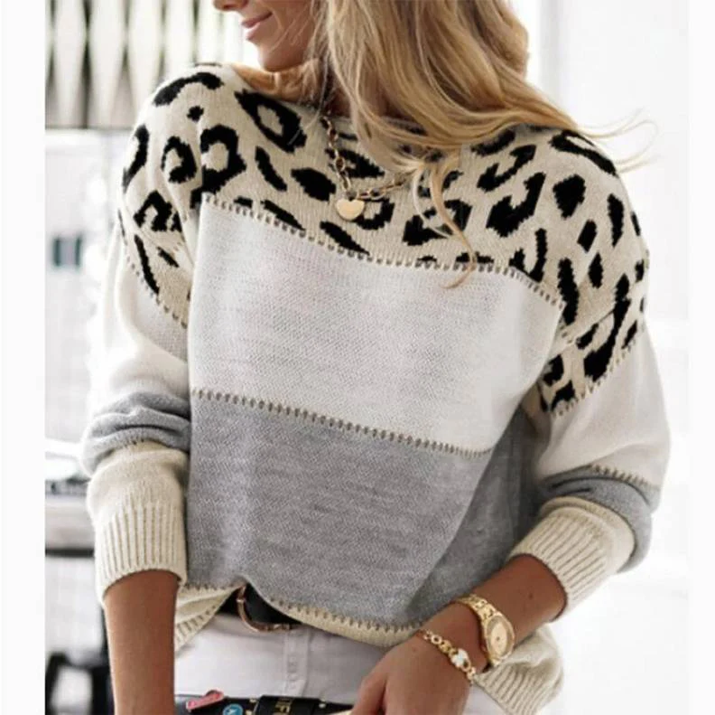 Cheyenne - Leopard Print Casual Sweater