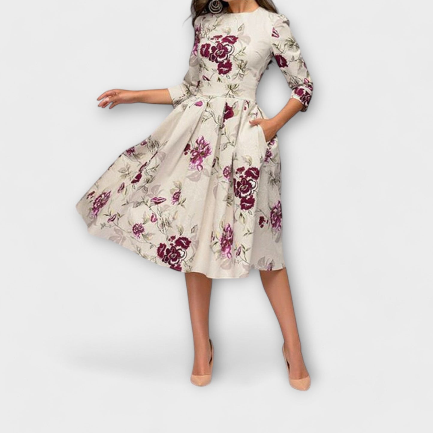 Retrozo - Stylish Knee-Length Dress