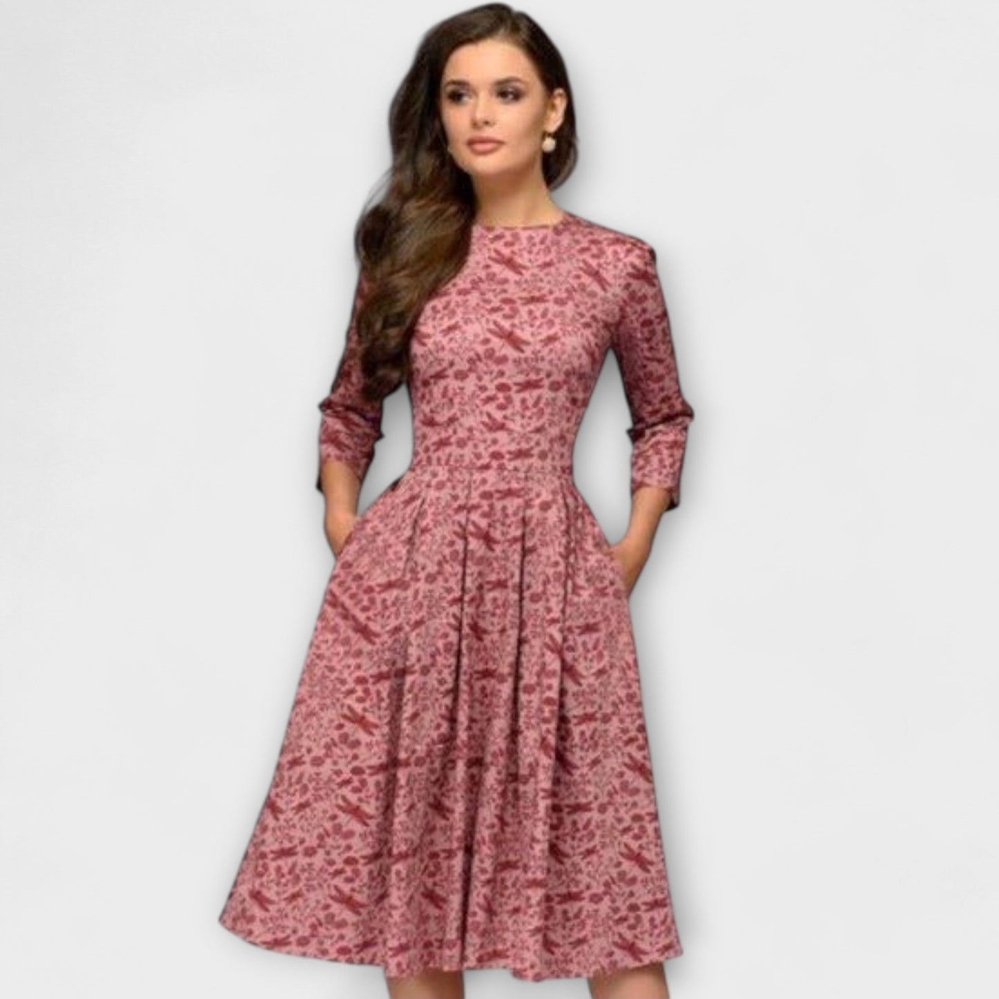 Retrozo - Stylish Knee-Length Dress
