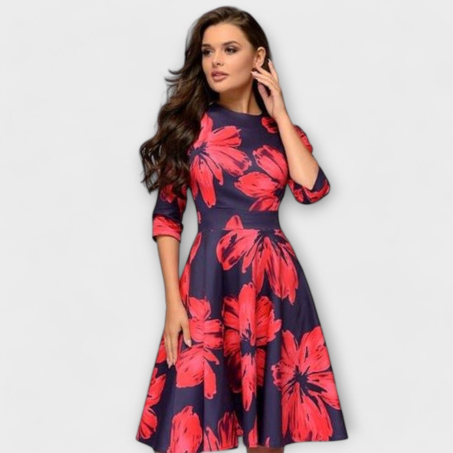 Retrozo - Stylish Knee-Length Dress