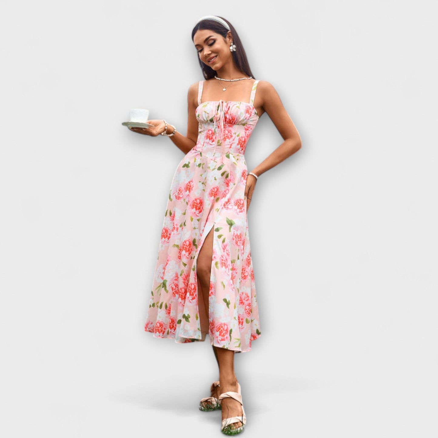 Hope - Ruffled Top Dress with Slit Detail