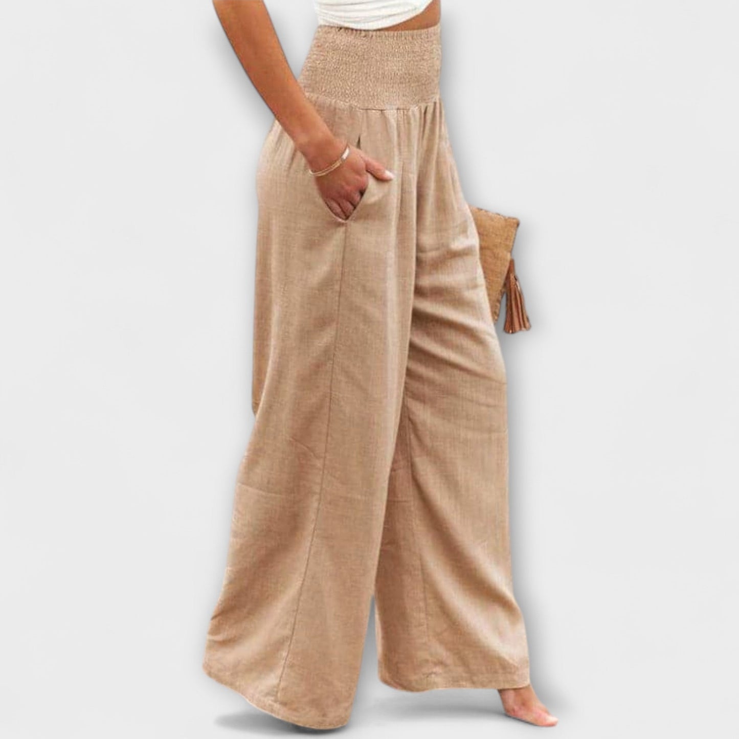 Thearya - Casual Wide-Leg Linen Pants