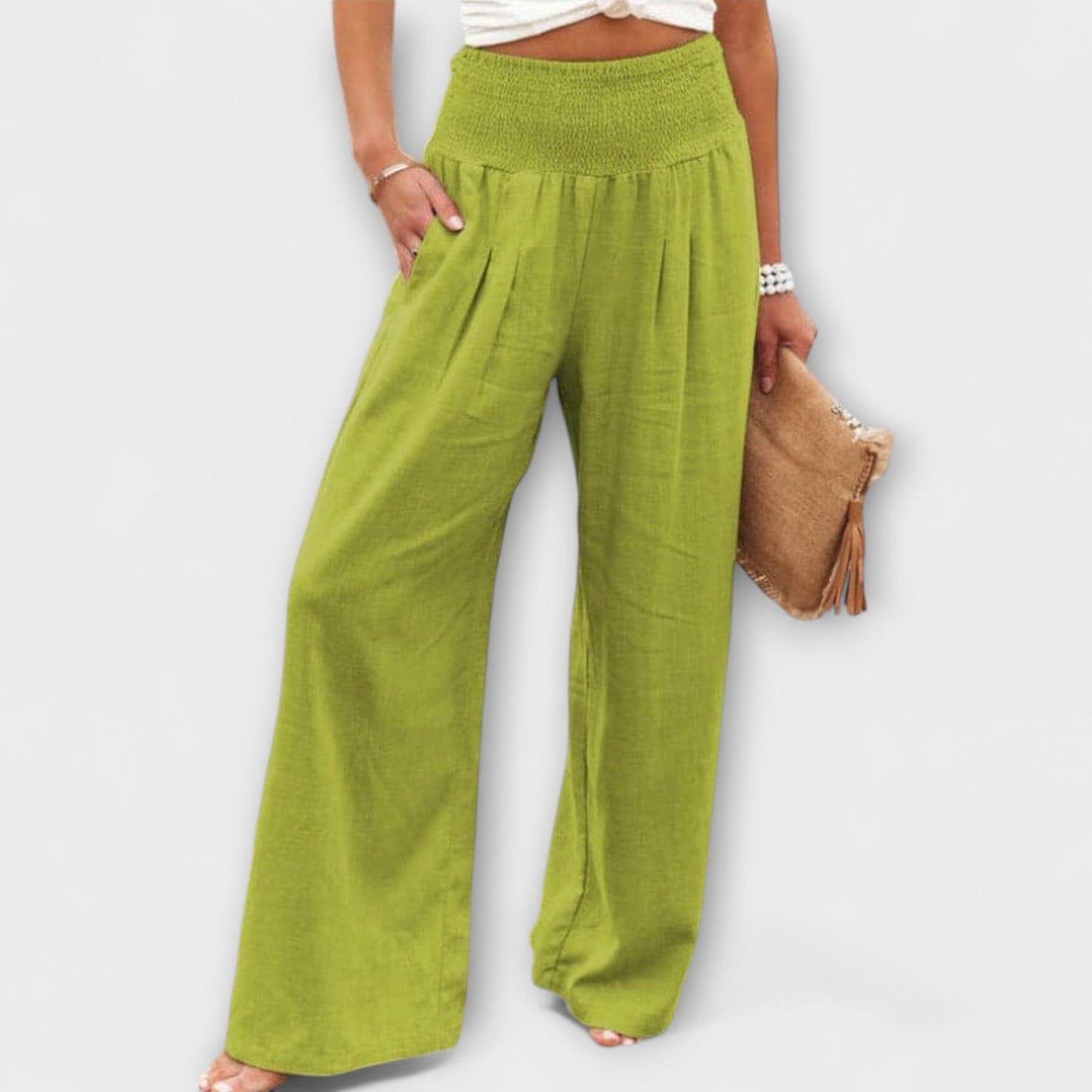 Thearya - Casual Wide-Leg Linen Pants