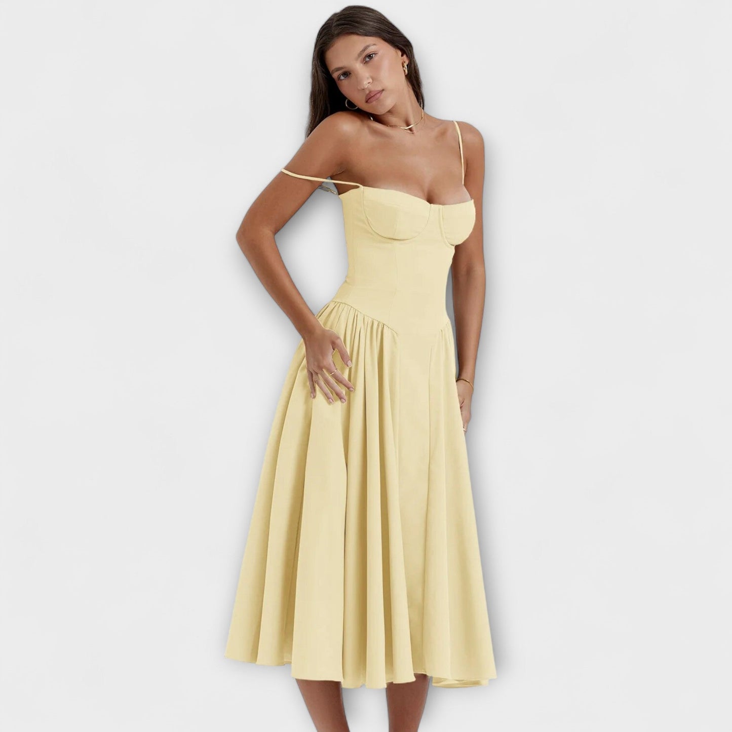 Rosalie - Elegant Sleeveless Corset Dress