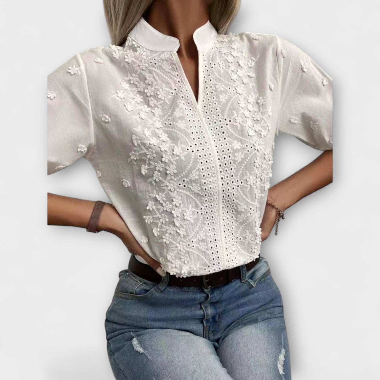 Élise - Mila Blouse with Stunning Embroidery