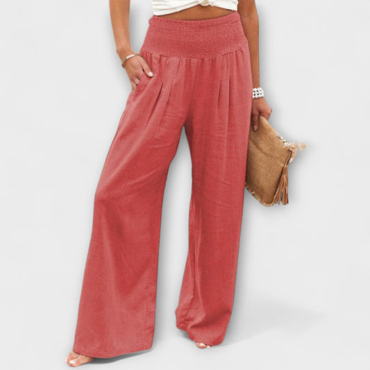 Thearya - Casual Wide-Leg Linen Pants