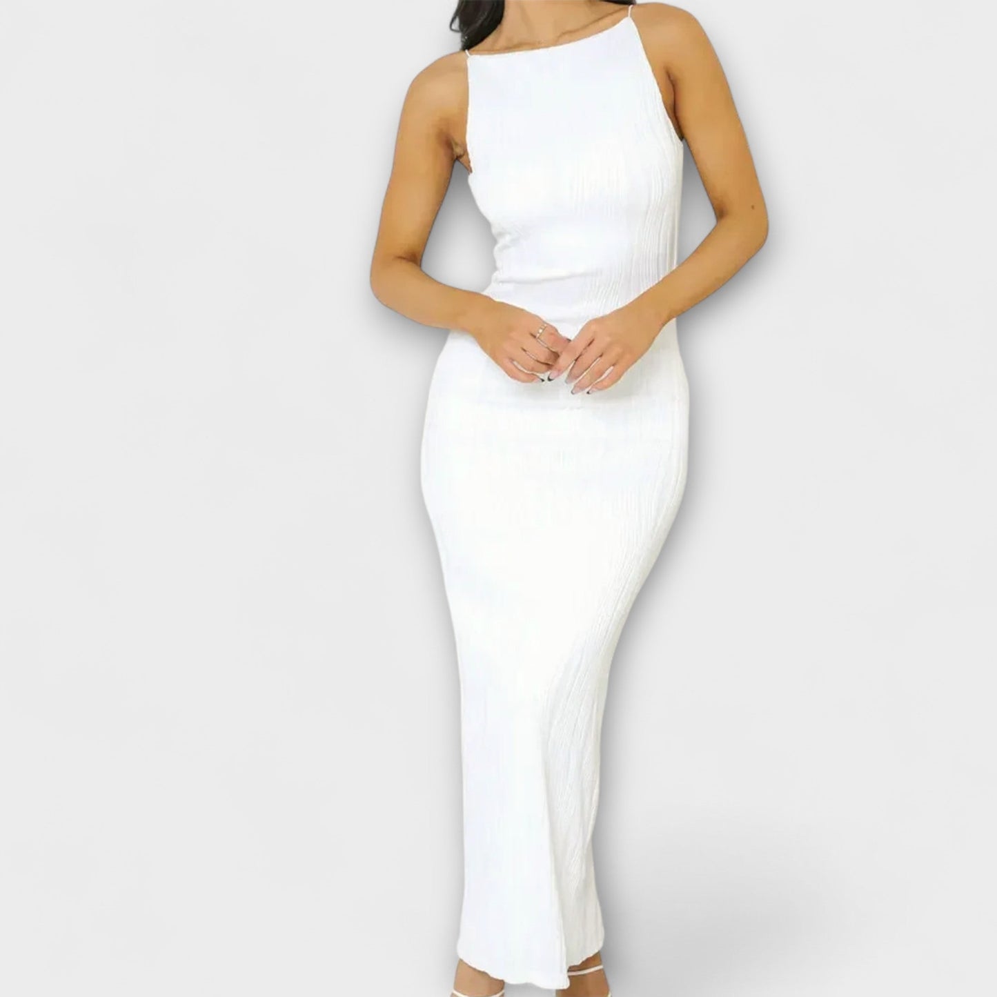 Stylish Sleeveless Ruched Maxi Dress