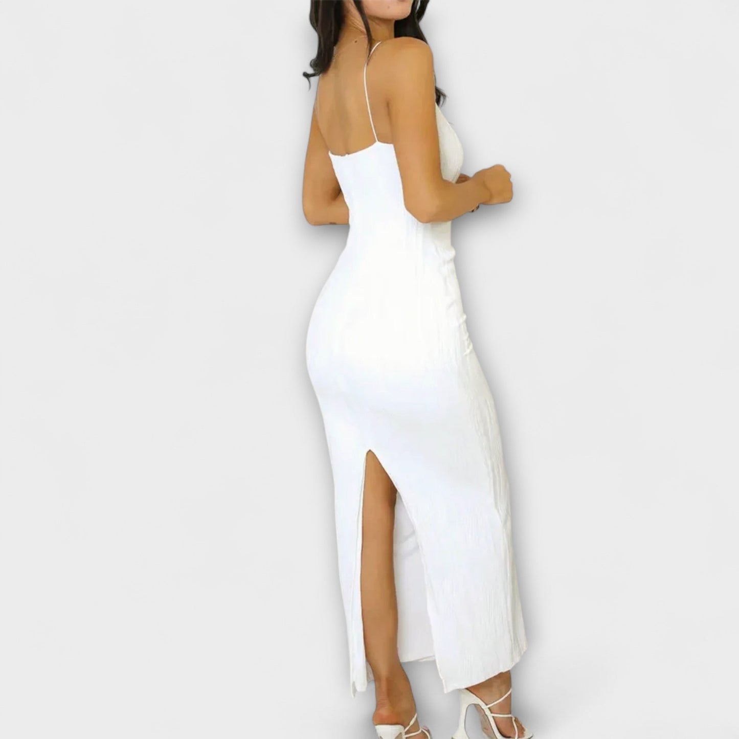 Stylish Sleeveless Ruched Maxi Dress