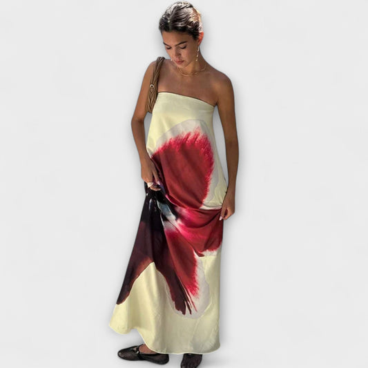 Stylish Off-Shoulder Sleeveless Maxi Dress