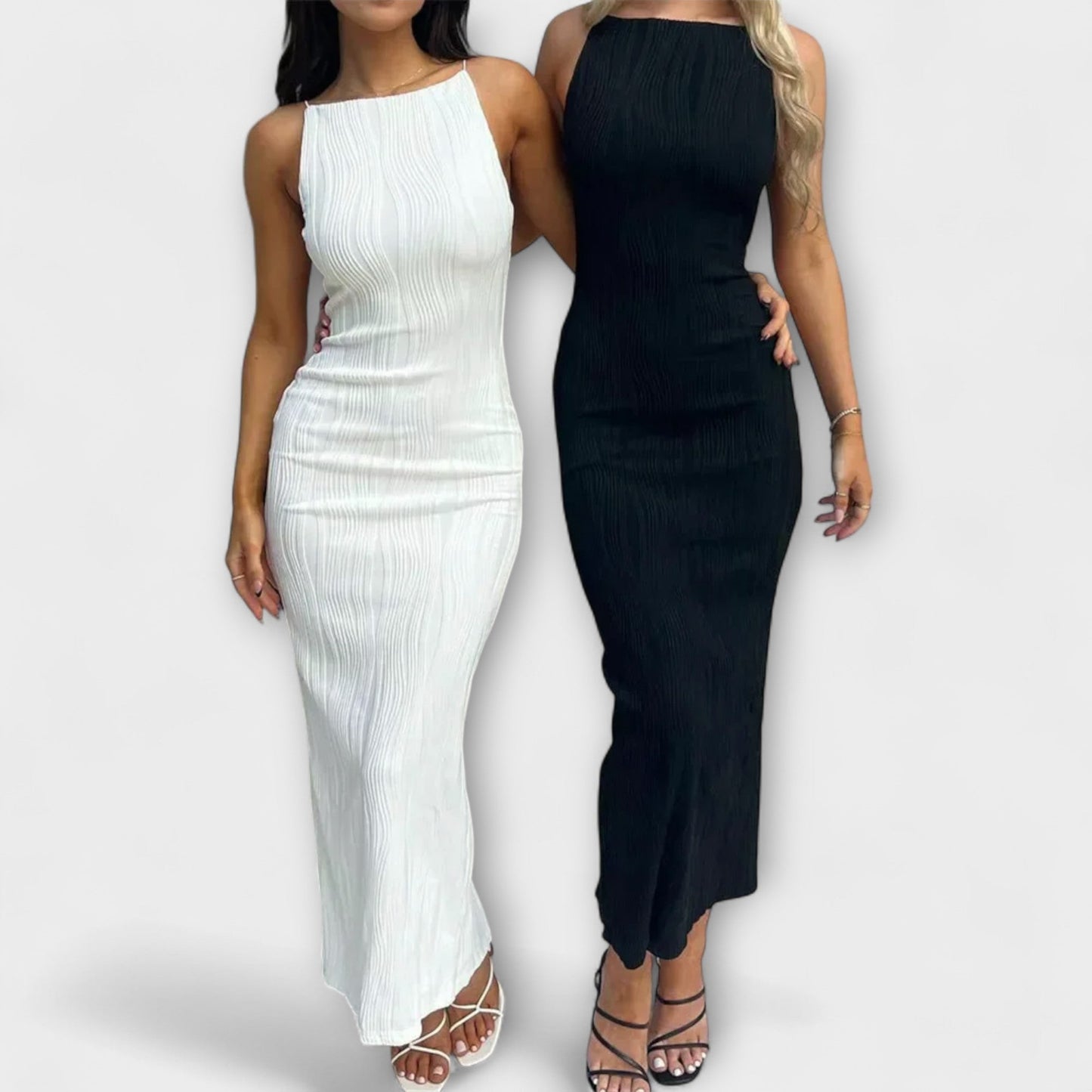Stylish Sleeveless Ruched Maxi Dress