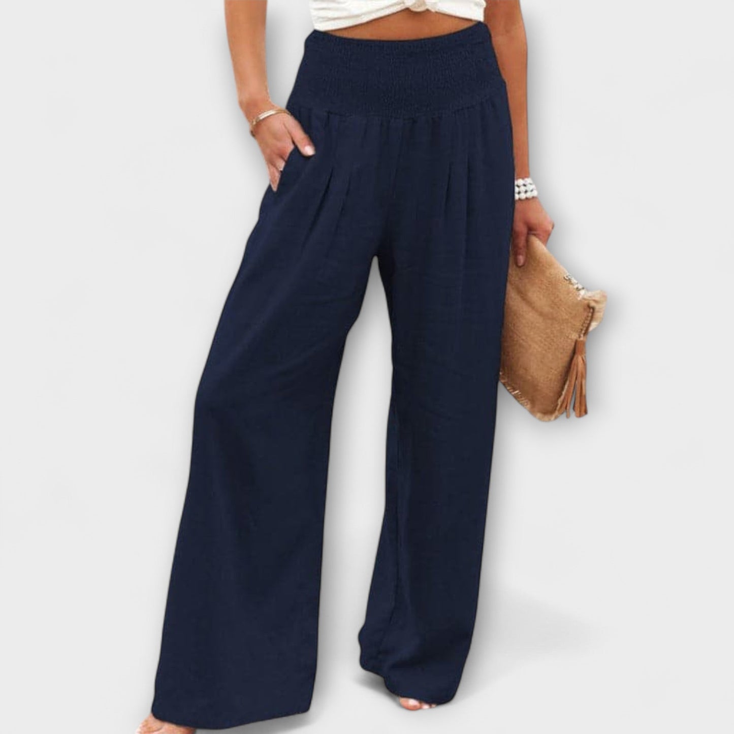 Thearya - Casual Wide-Leg Linen Pants