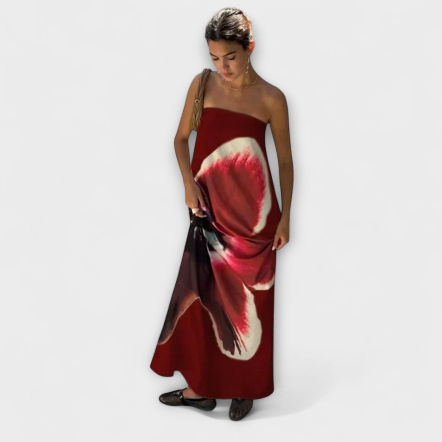 Stylish Off-Shoulder Sleeveless Maxi Dress