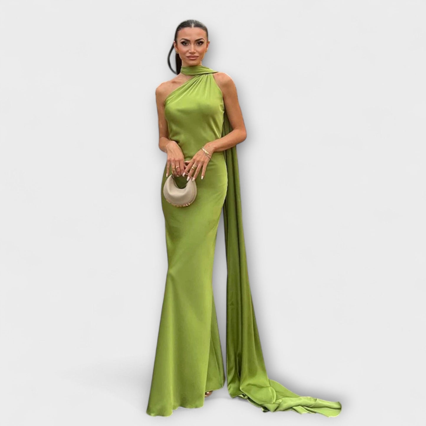 Stylish Off-Shoulder Halter Maxi Dress