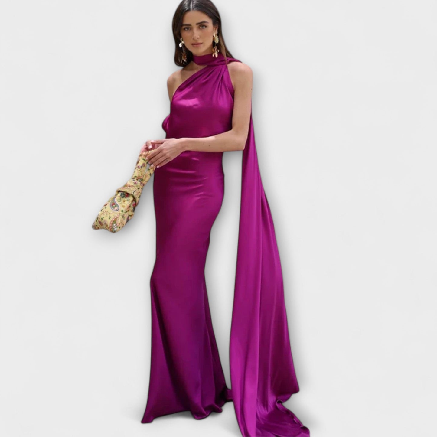 Stylish Off-Shoulder Halter Maxi Dress
